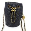 Chanel Black Quilted Lambskin Pearl Crush Drawstring Bucket Bag Brushed Gold Hardware 2022 7