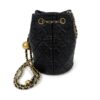 Chanel Black Quilted Lambskin Pearl Crush Drawstring Bucket Bag Brushed Gold Hardware 2022 6