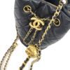 Chanel Black Quilted Lambskin Pearl Crush Drawstring Bucket Bag Brushed Gold Hardware 2022 15
