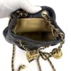 Chanel Black Quilted Lambskin Pearl Crush Drawstring Bucket Bag Brushed Gold Hardware 2022 9