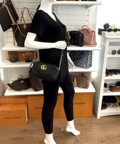Gucci Black Marmont Small Matelassé Crossbody GHW 2