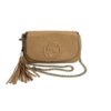 Gucci Beige Leather Soho Flap Chain Crossbody 25