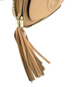 Gucci Beige Leather Soho Flap Chain Crossbody 10