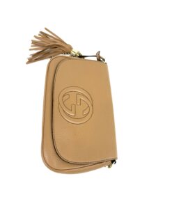 Gucci Beige Leather Soho Flap Chain Crossbody 9