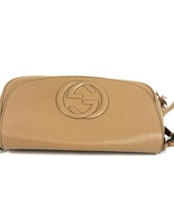 Gucci Beige Leather Soho Flap Chain Crossbody 8