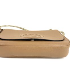 Gucci Beige Leather Soho Flap Chain Crossbody 7