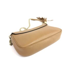 Gucci Beige Leather Soho Flap Chain Crossbody 22