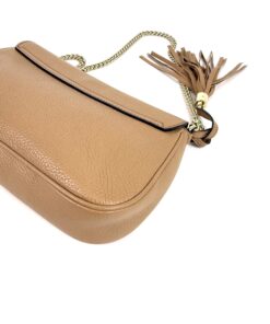 Gucci Beige Leather Soho Flap Chain Crossbody 20