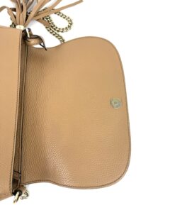 Gucci Beige Leather Soho Flap Chain Crossbody 17
