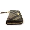 Angled view with the leather zip pull to one side