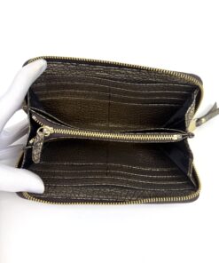 Burberry Dartmoore Smoke Check Stitch Small Zippy Wallet Antique Gold 5