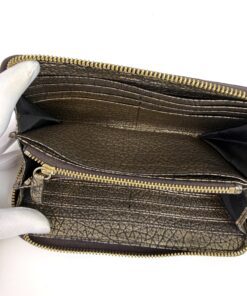 Burberry Dartmoore Smoke Check Stitch Small Zippy Wallet Antique Gold 17