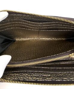 Burberry Dartmoore Smoke Check Stitch Small Zippy Wallet Antique Gold 14