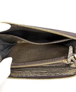 Burberry Dartmoore Smoke Check Stitch Small Zippy Wallet Antique Gold 13