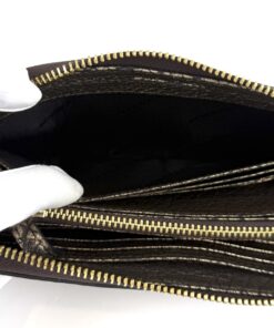 Burberry Dartmoore Smoke Check Stitch Small Zippy Wallet Antique Gold 12