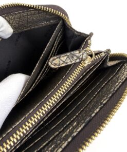 Burberry Dartmoore Smoke Check Stitch Small Zippy Wallet Antique Gold 15