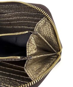 Burberry Dartmoore Smoke Check Stitch Small Zippy Wallet Antique Gold 18