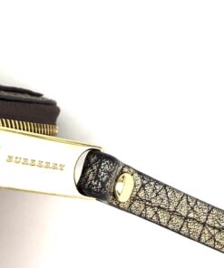 Burberry Dartmoore Smoke Check Stitch Small Zippy Wallet Antique Gold 16