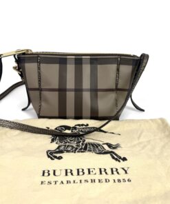 Burberry Dartmoore Smoke Check Stitch Small Crossbody Antique Gold 3