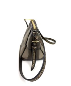 Burberry Dartmoore Smoke Check Stitch Small Crossbody Antique Gold 7