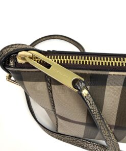 Burberry Dartmoore Smoke Check Stitch Small Crossbody Antique Gold 23