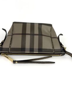 Burberry Dartmoore Smoke Check Stitch Small Crossbody Antique Gold 18
