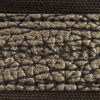 Close up of the textured leather trim on the strap