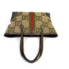 Top of the tote with the handles standing