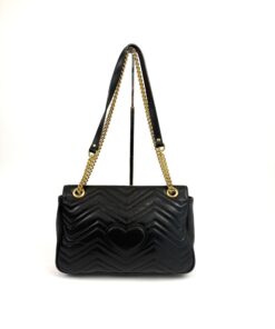 Gucci Calfskin Matelasse Medium Marmont Shoulder Bag Black 7