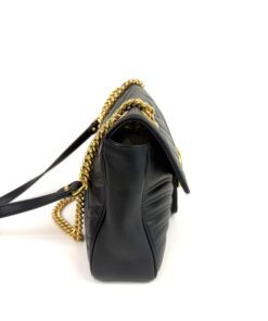 Gucci Calfskin Matelasse Medium Marmont Shoulder Bag Black 21