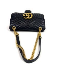 Gucci Calfskin Matelasse Medium Marmont Shoulder Bag Black 11