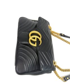 Gucci Calfskin Matelasse Medium Marmont Shoulder Bag Black 8
