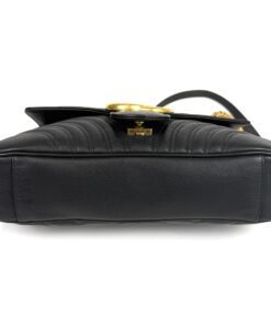 Gucci Calfskin Matelasse Medium Marmont Shoulder Bag Black 9