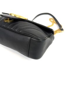 Gucci Calfskin Matelasse Medium Marmont Shoulder Bag Black 13