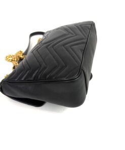 Gucci Calfskin Matelasse Medium Marmont Shoulder Bag Black 19