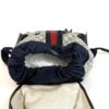 Top opened to show the navy drawstring and cream lining