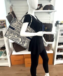 Christian Dior Canvas Embroidered Large Dioriviera Toile De Jouy Book Tote Blue 2