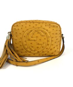 Gucci Soho Disco Yellow Exotic Ostrich Leather Crossbody Limited Edition 3