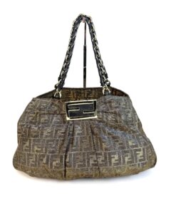 Fendi Metallic Lurex Zucca Mia Tote Brown 4
