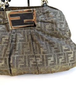 Fendi Metallic Lurex Zucca Mia Tote Brown 5