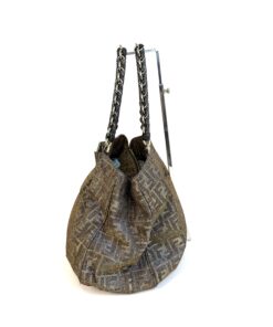Fendi Metallic Lurex Zucca Mia Tote Brown 9