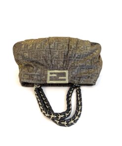 Fendi Metallic Lurex Zucca Mia Tote Brown 10