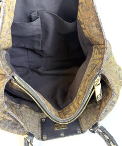 Fendi Metallic Lurex Zucca Mia Tote Brown 14