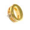 Single earring at an angle showing the enamel edge
