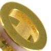 Close up of the cut-out H in yellow gold plate