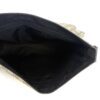 Interior opened showing the black lining and zip pocket