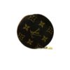 Louis Vuitton Porte Ronde round coin purse in Monogram canvas with a gold zip, shown flat from the front