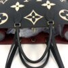 Top of the tote with both handles hanging