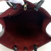 Interior open showing the burgundy suede lining