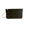 Pouch laid flat with the wristlet strap alongside